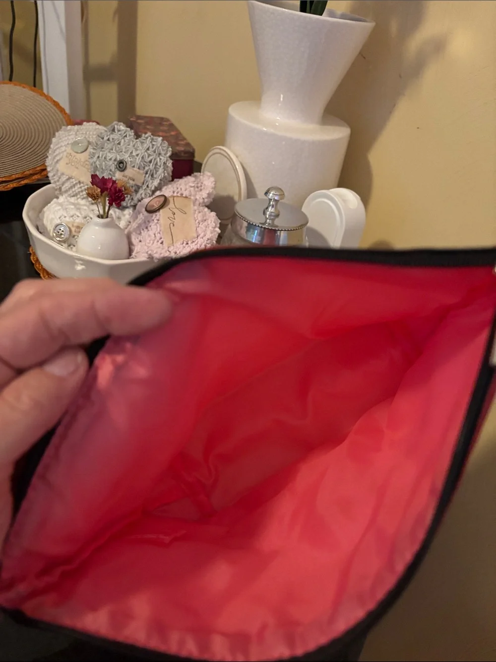 Kate Spade x Clinique Striped Cosmetic Pouch in Red, White & Pink Hello Gorgeous